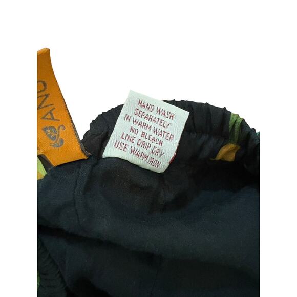 ANU by Natural Maxi Skirt S Boho Hippie Whimsy Crinkle Floral Elastic Waist - Picture 7 of 7